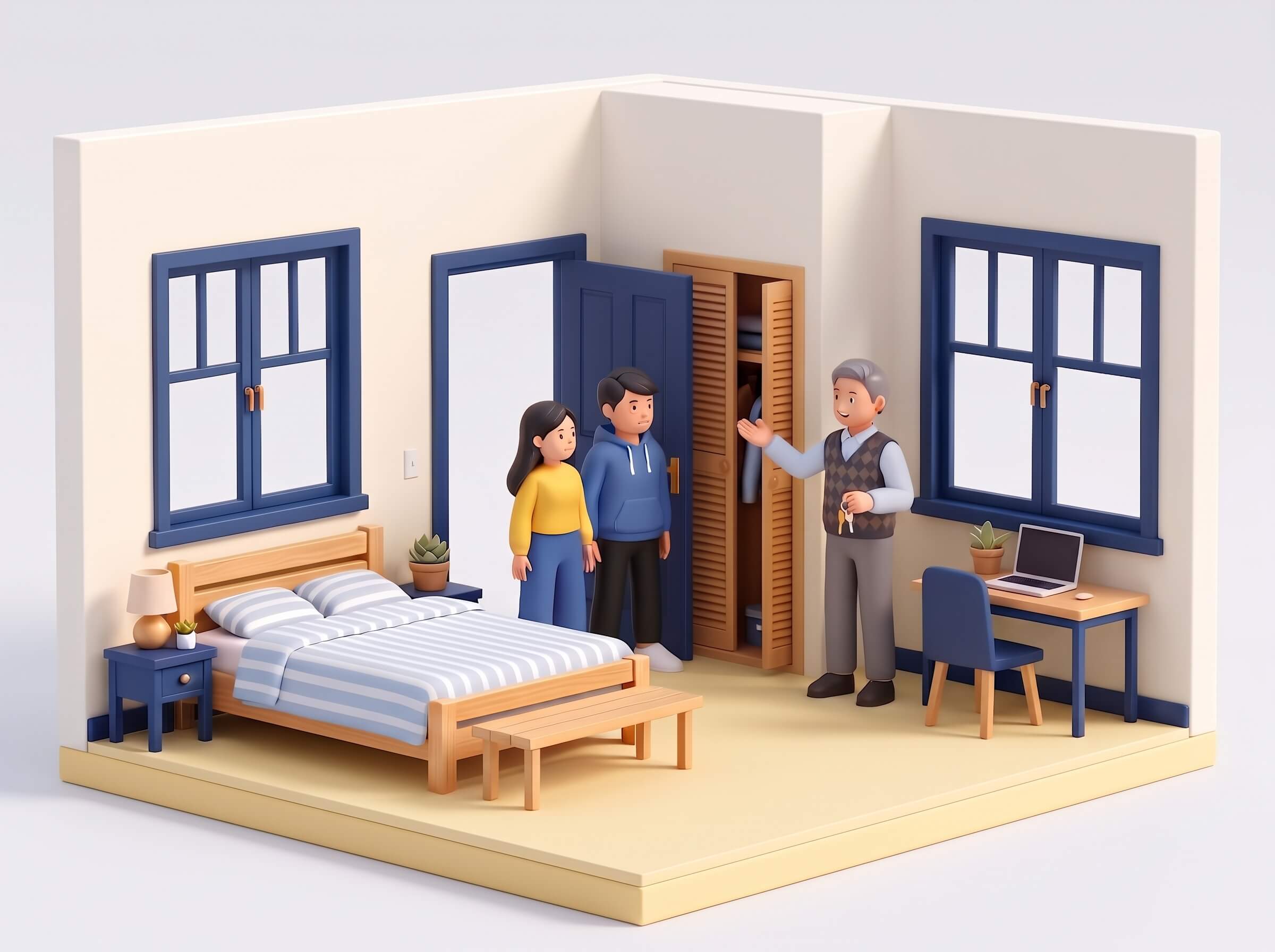 landlord showing a room