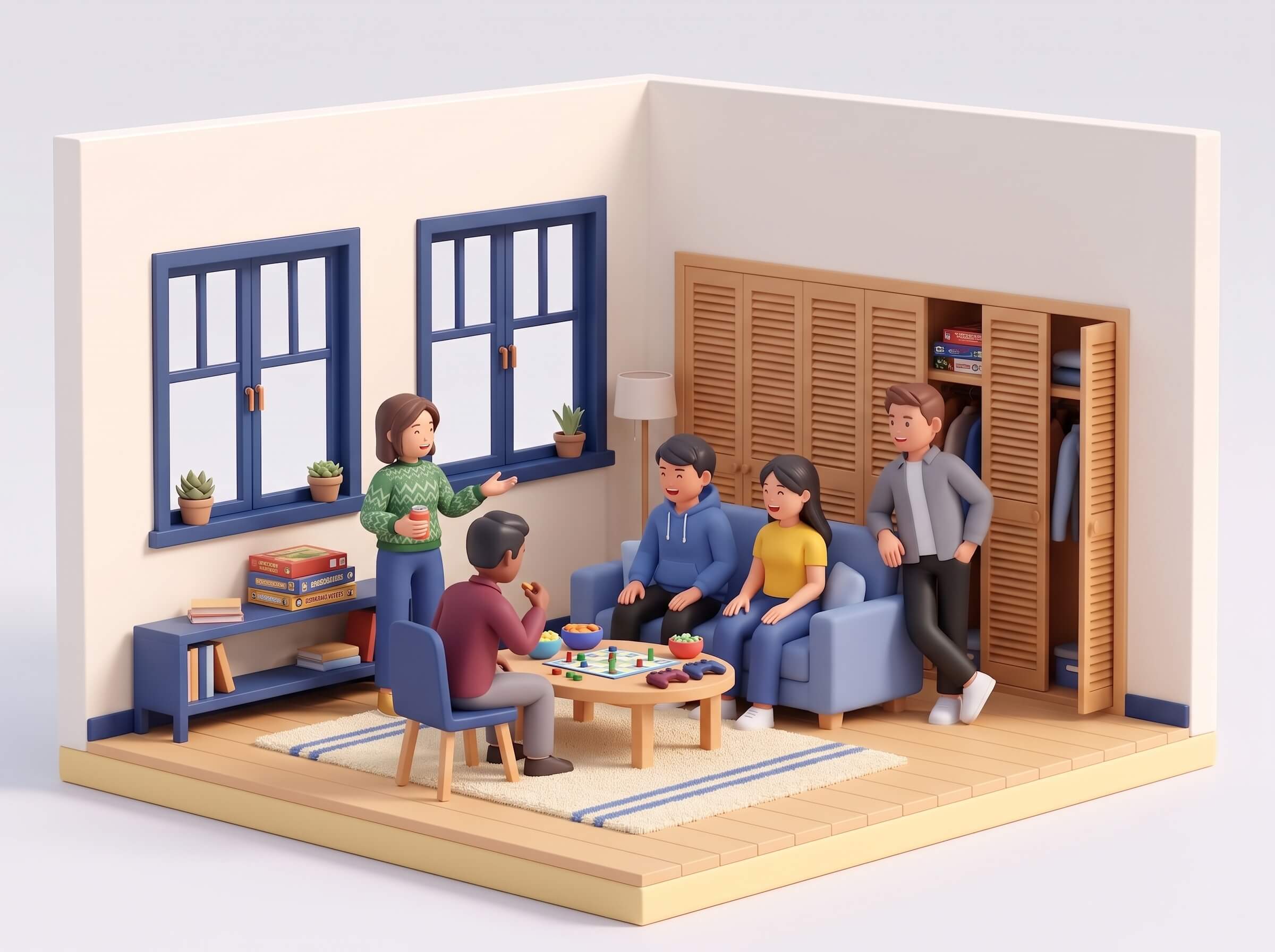 friends sharing a room